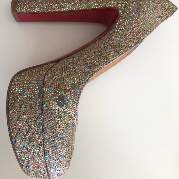 Christian Louboutin Gold Glitter Bibi 140 Pump - Picture 5 of 8